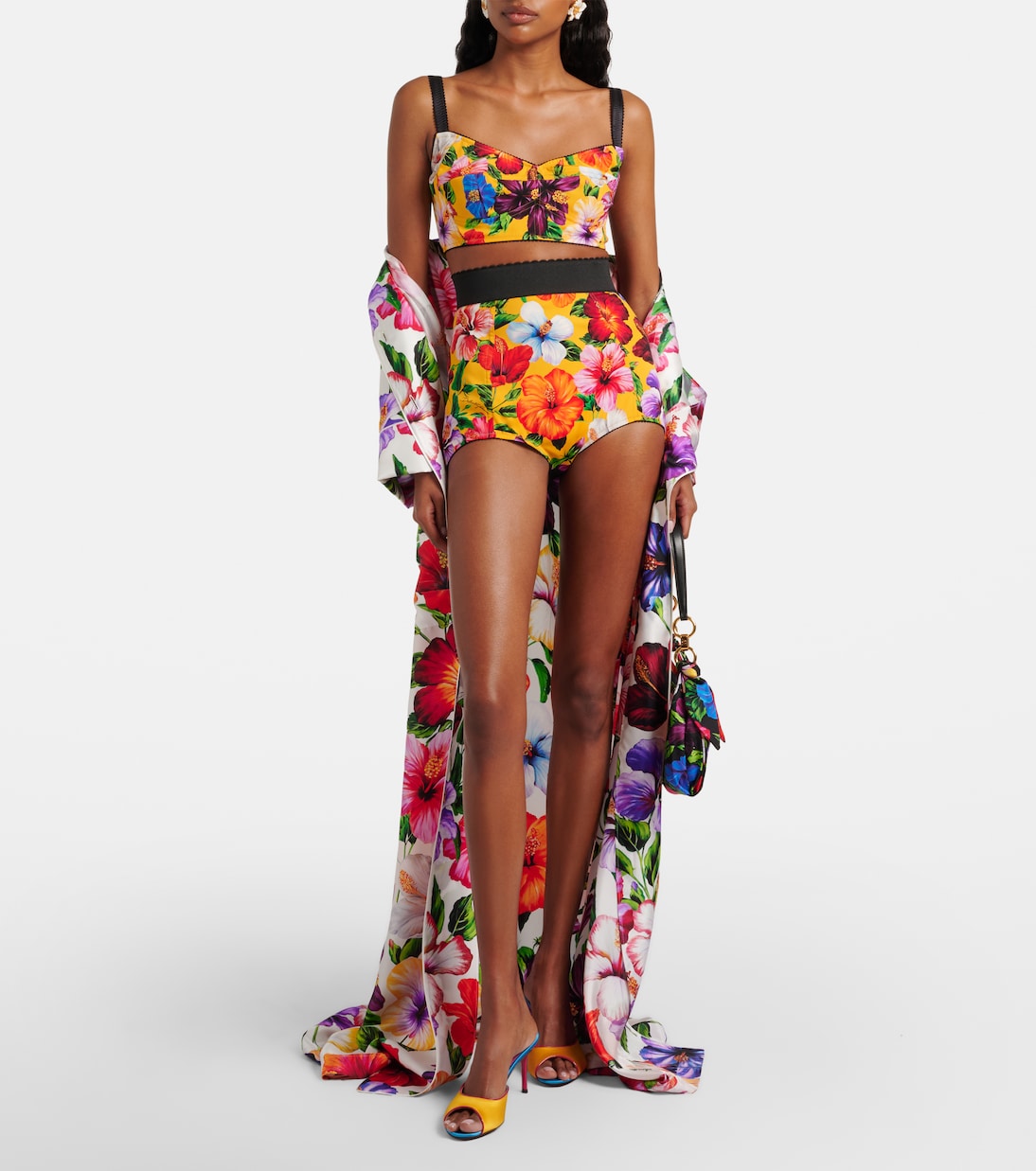 Shorts en mezcla de seda florales | Dolce&Gabbana