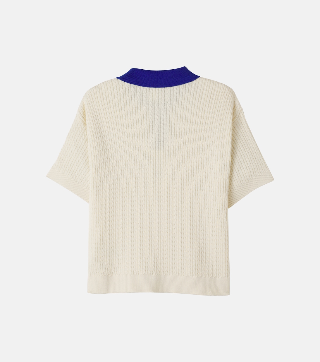 Cable-knit cotton polo shirt | Mini Rodini
