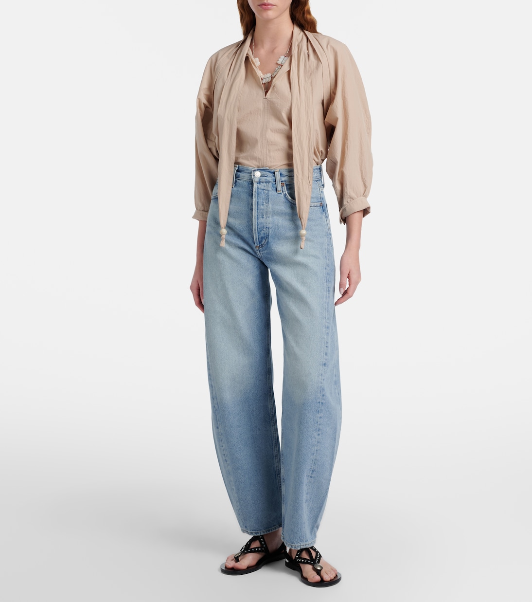 Luna faded barrel-leg jeans | Agolde
