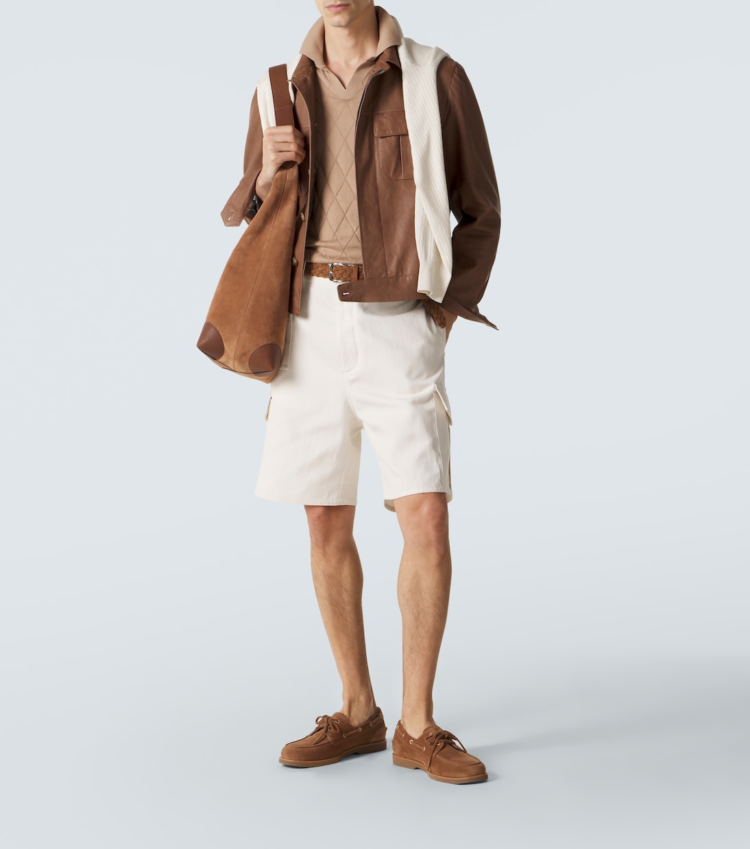 Cotton and linen cargo shorts | Brunello Cucinelli