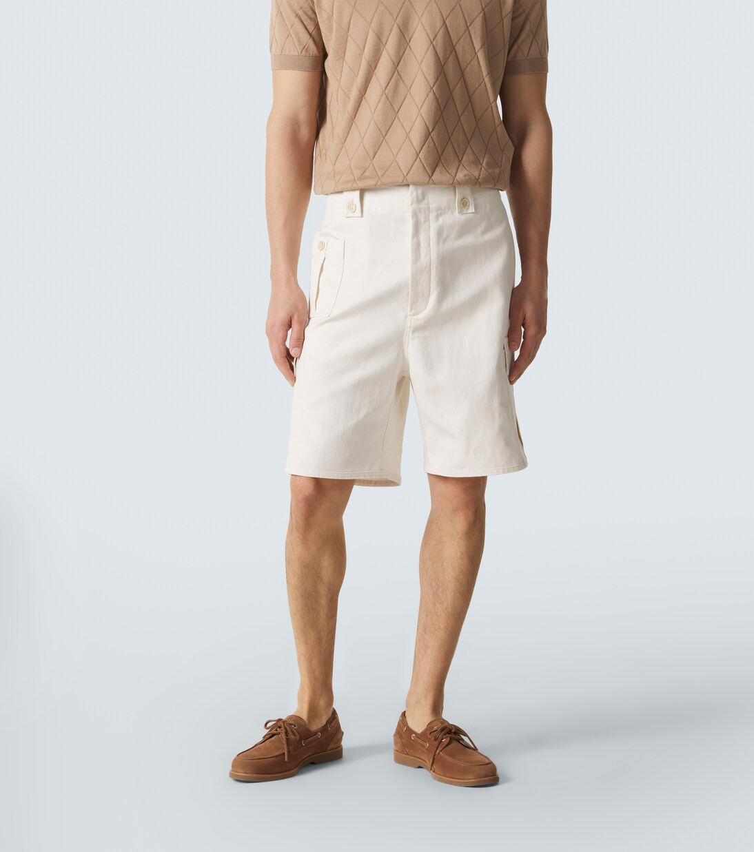 Cotton and linen cargo shorts | Brunello Cucinelli