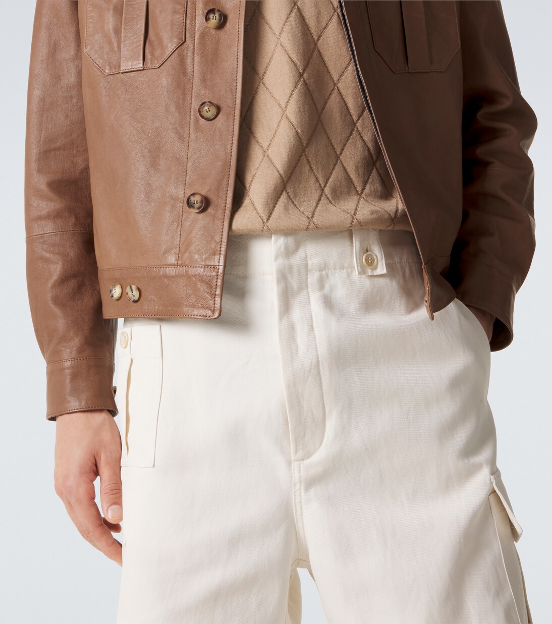 Cotton and linen cargo shorts | Brunello Cucinelli