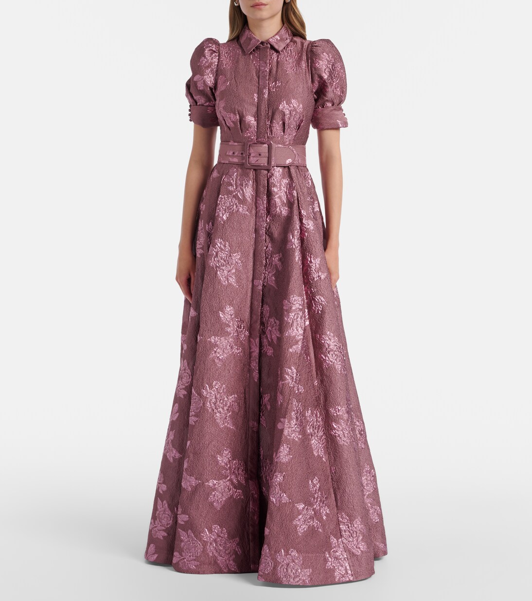 Annette Button belted brocade gown | Rebecca Vallance