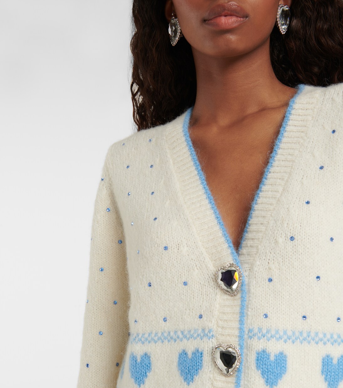 자카드 알파카 울 블렌드 카디건 | Alessandra Rich