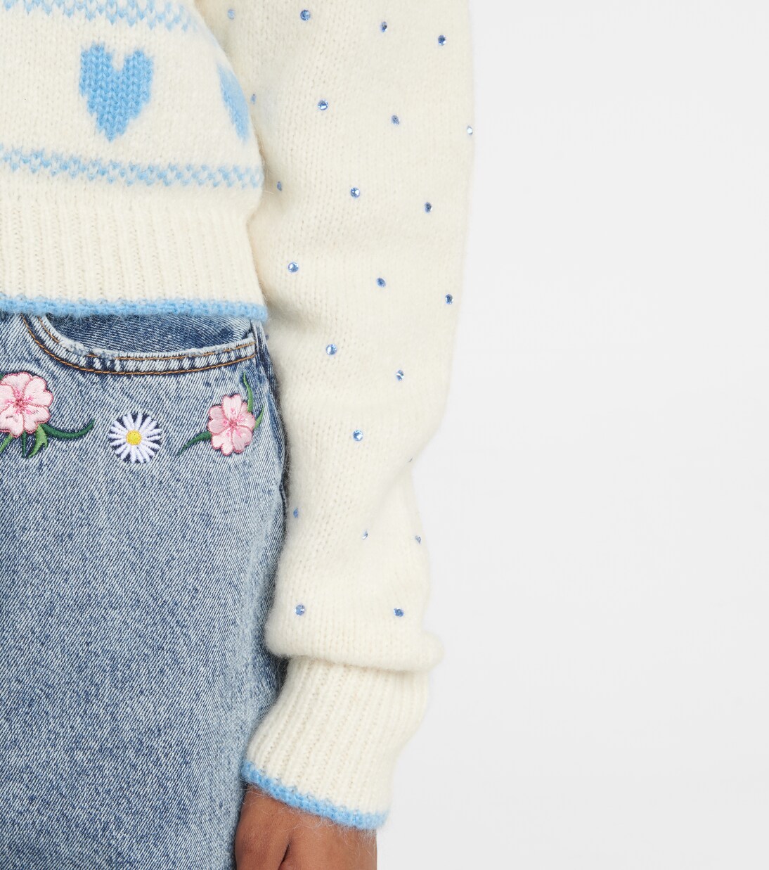 자카드 알파카 울 블렌드 카디건 | Alessandra Rich