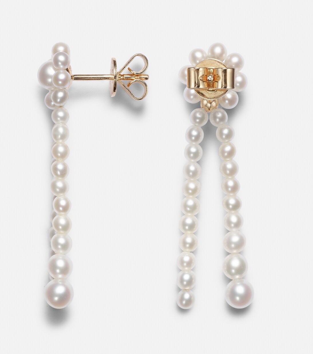 Ohrringe Promenade de Fleur aus Süßwasserperlen mit 14kt Gelbgold (585/1000) | Sophie Bille Brahe