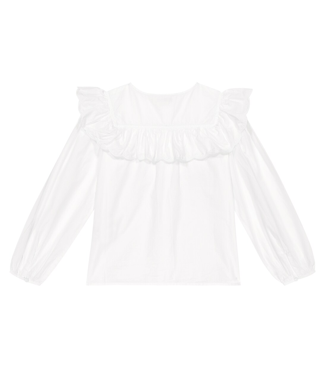 Ruffle-trimmed cotton top | Bonpoint
