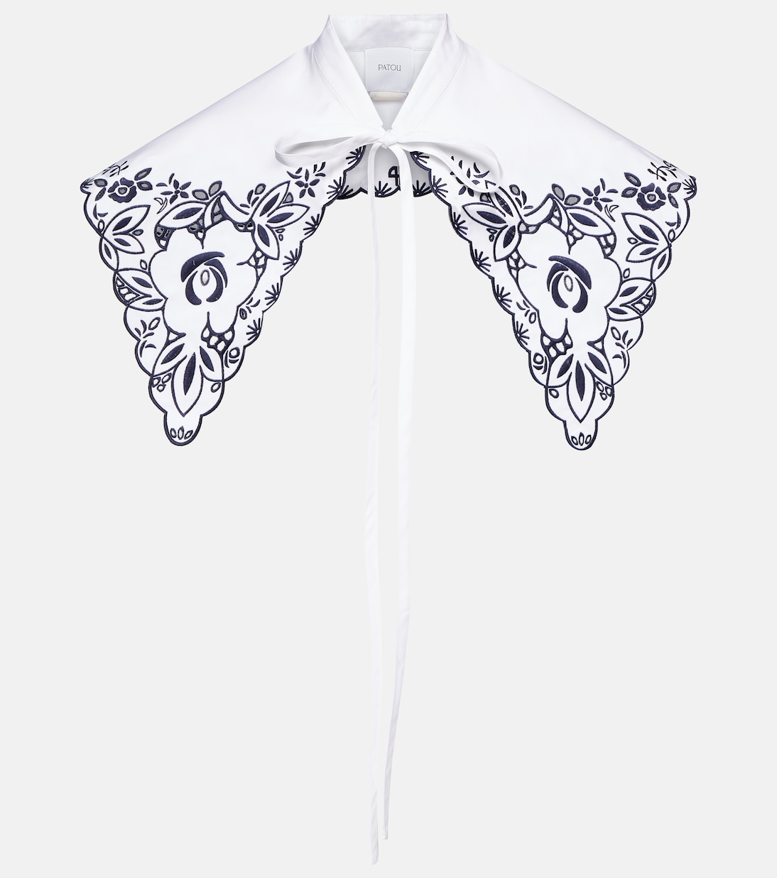 Bestickter Kragen aus Baumwollpopeline | Patou