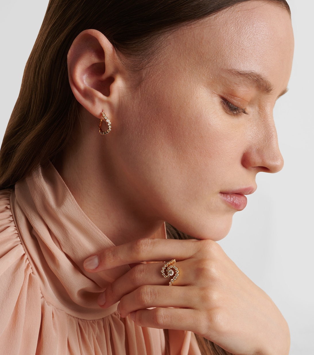 Boucle d'oreille unique Courant en or 18 ct et diamants | Sophie Bille Brahe