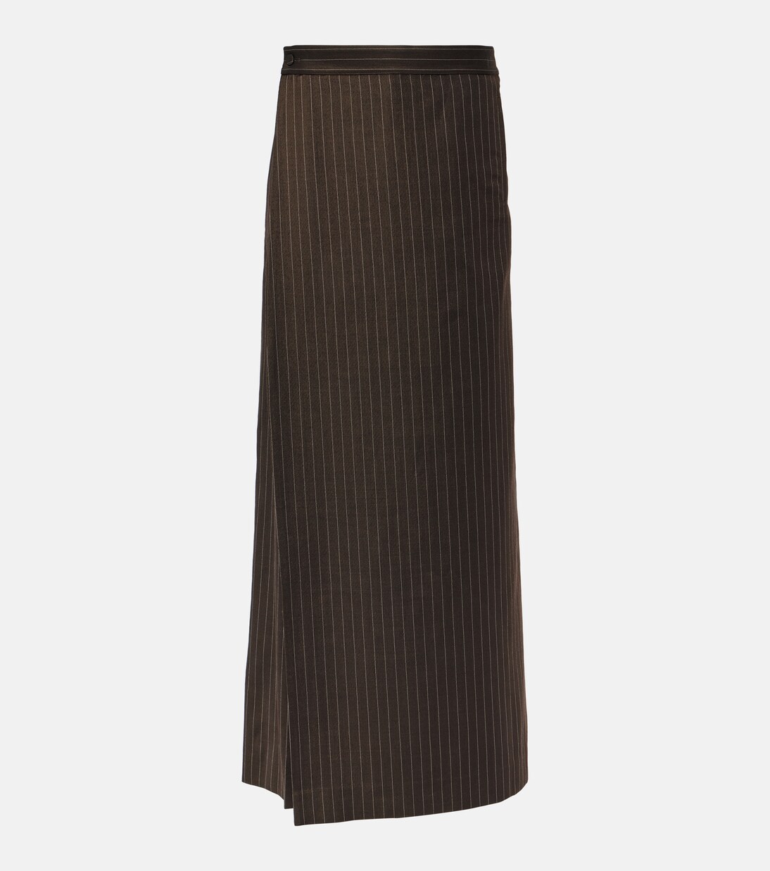 Tattoo pinstripe wool-blend maxi skirt | Jean Paul Gaultier