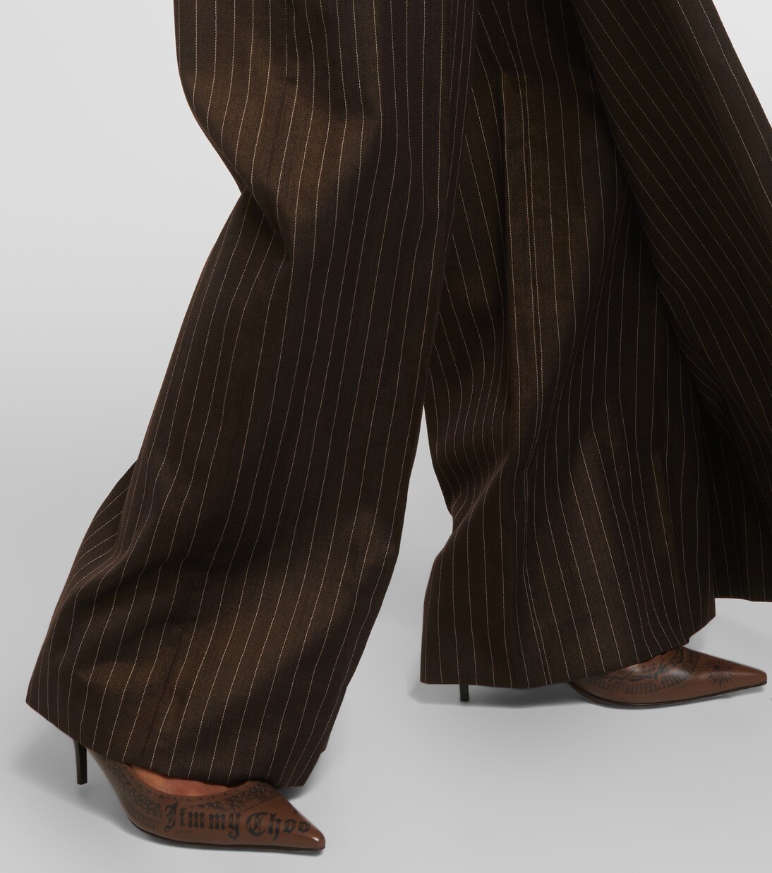 Tattoo pinstripe wool-blend maxi skirt | Jean Paul Gaultier