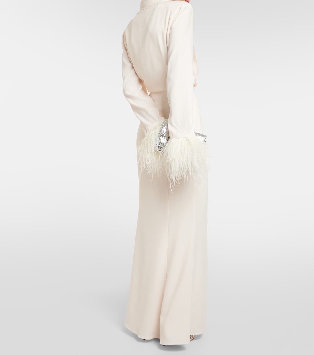 Hemdblusenkleid aus Crêpe mit Federn | Roland Mouret