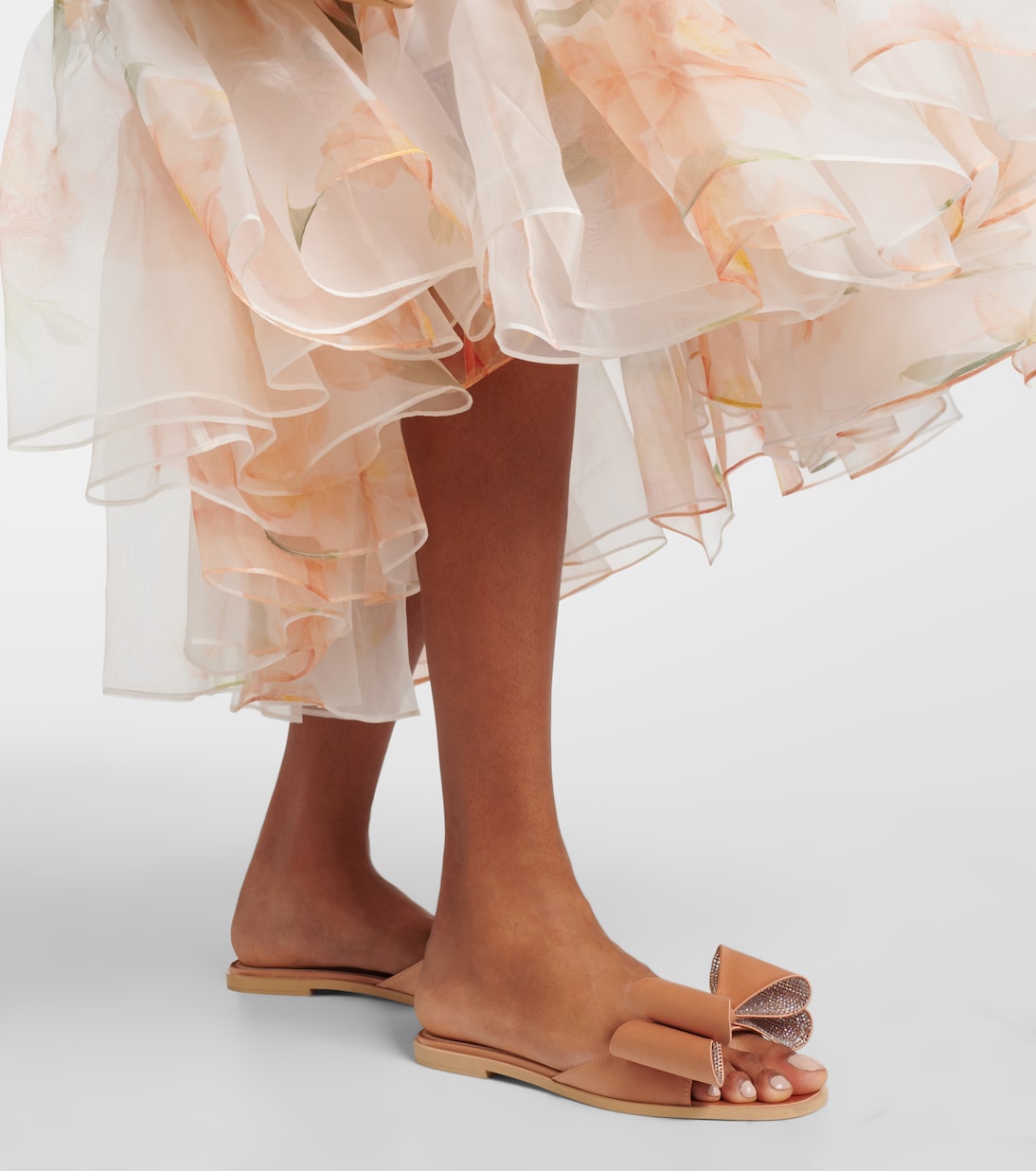 Pantoletten Le Cadeau Double Bow aus Satin | Mach & Mach