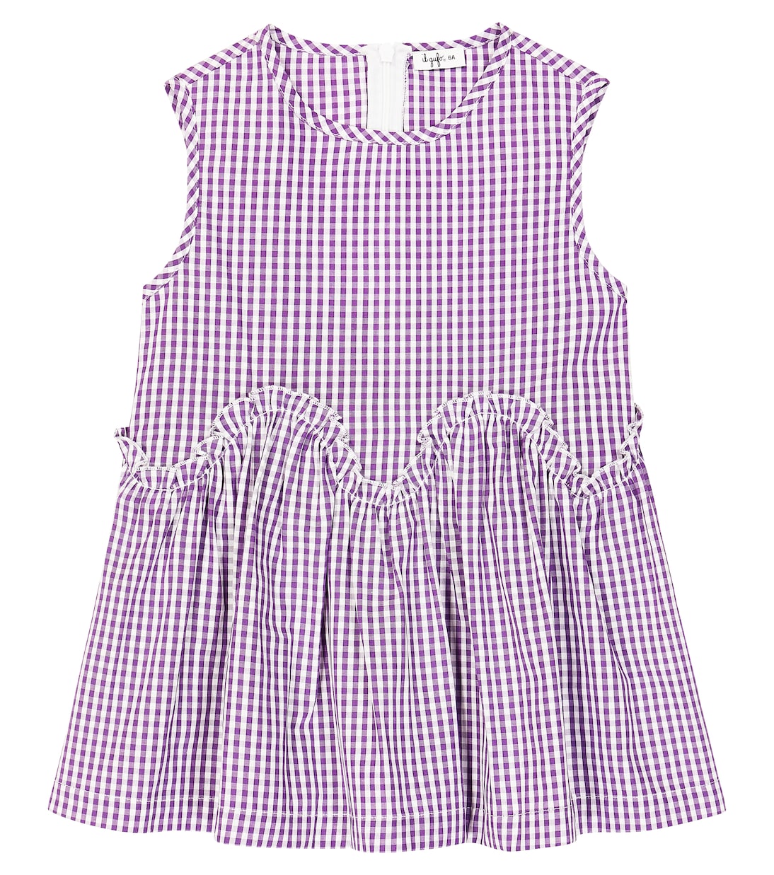 Checked floral cotton top | Il Gufo