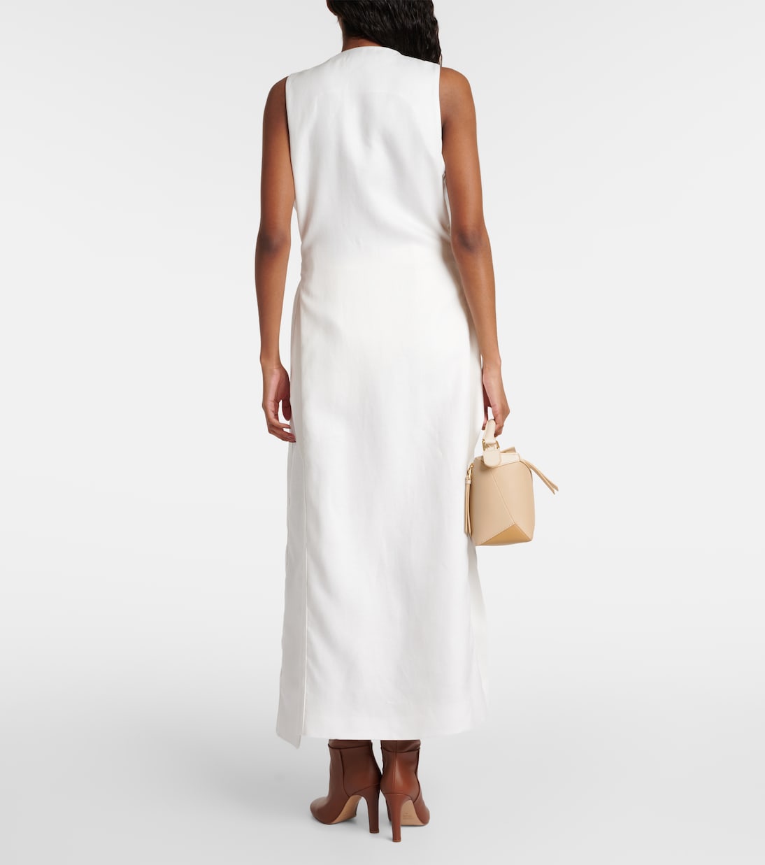 Robe portefeuille midi Aureo en lin | Max Mara