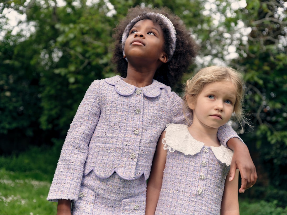 Scalloped bouclé jacket | Self-Portrait Kids