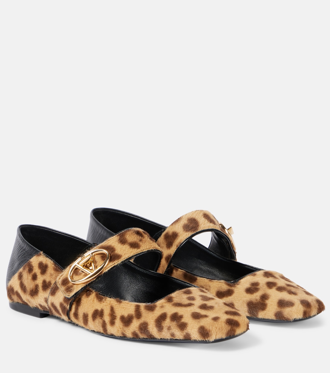 VLogo Locker leopard-print Mary Jane flats | Valentino Garavani