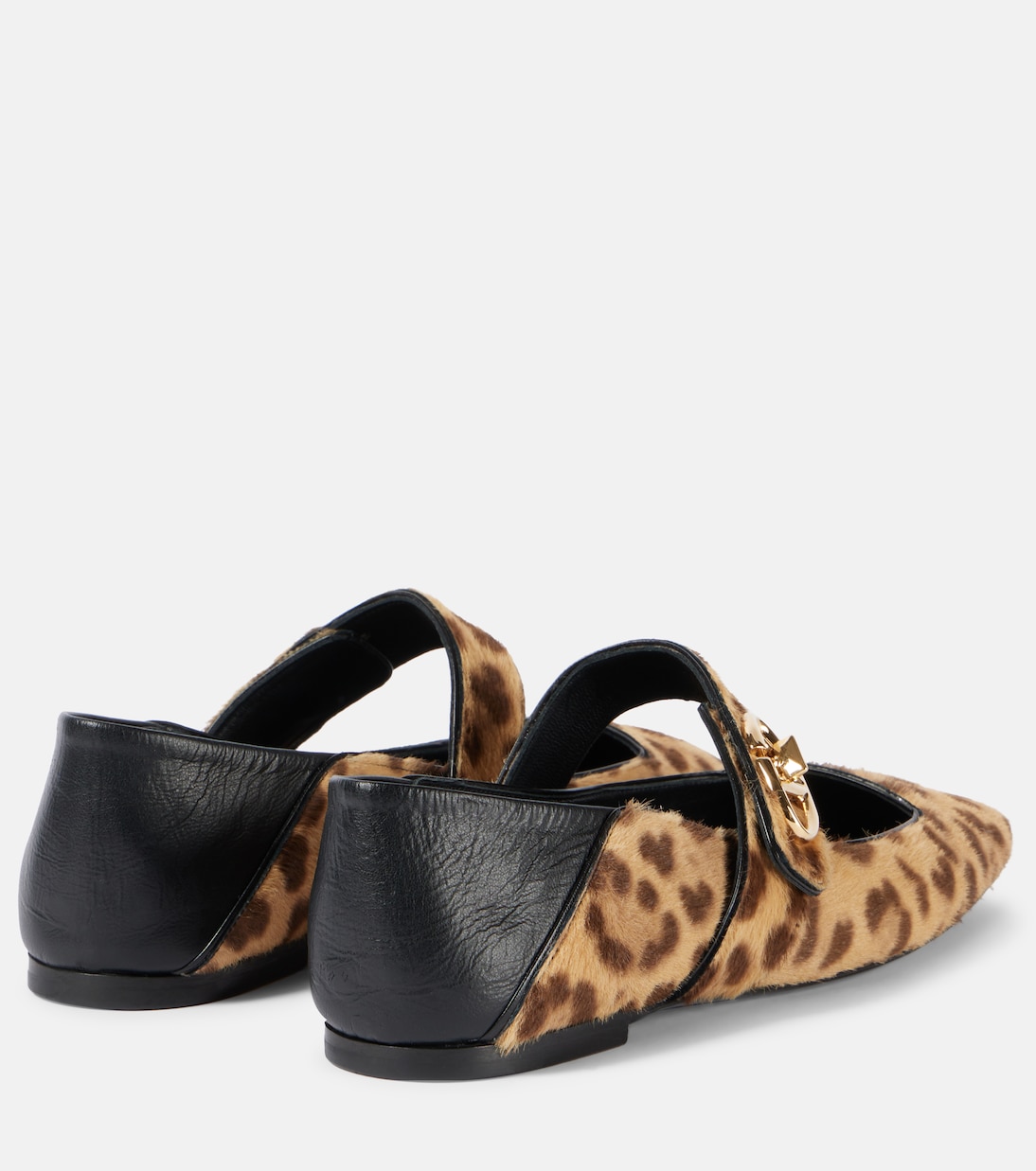 VLogo Locker leopard-print Mary Jane flats | Valentino Garavani