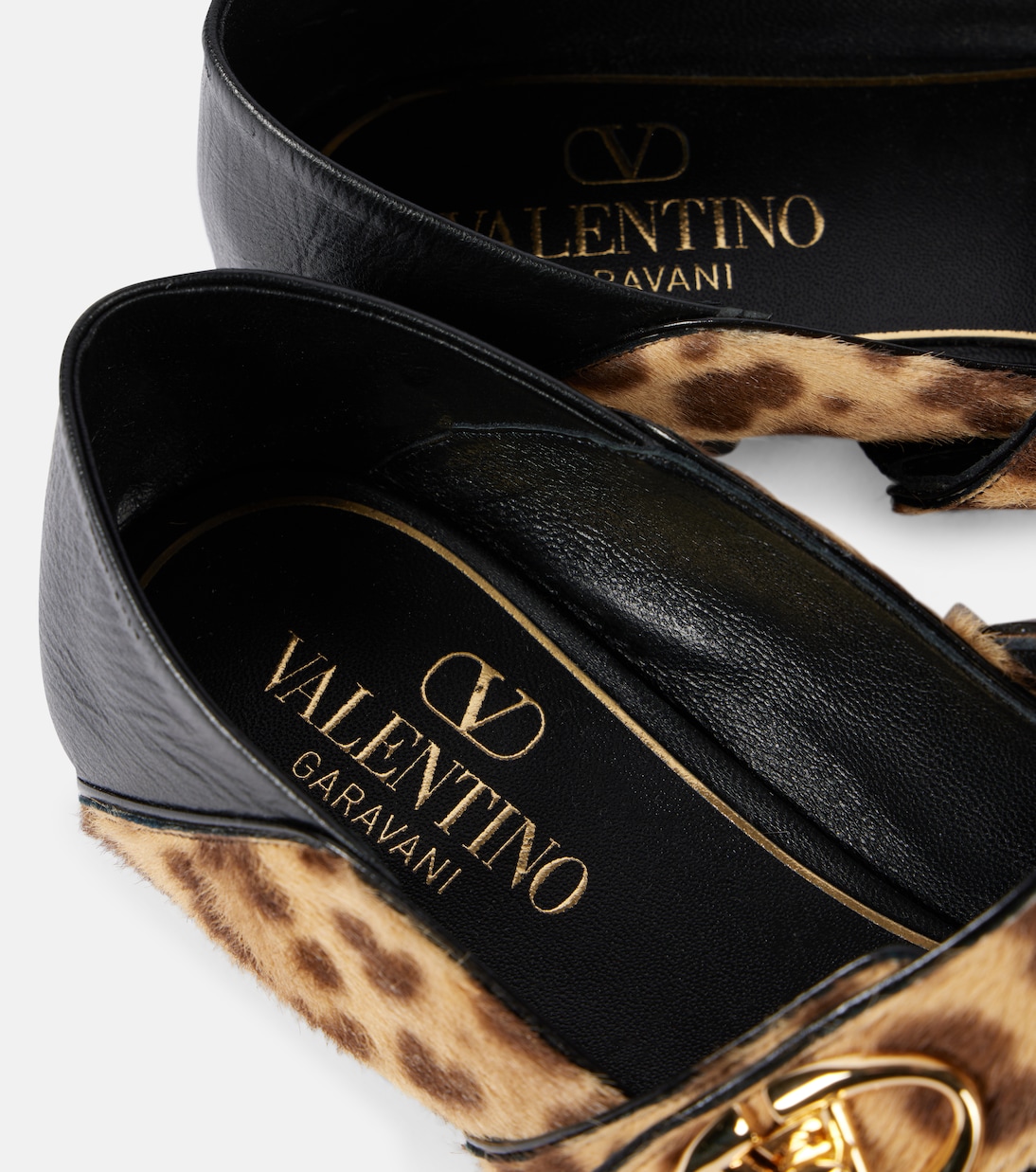 VLogo Locker leopard-print Mary Jane flats | Valentino Garavani