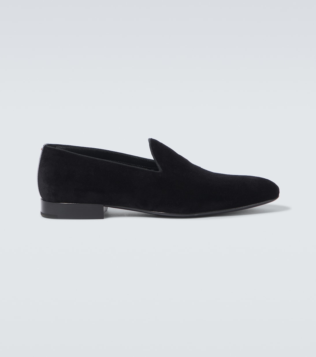 Leather-trimmed velvet loafers | Loro Piana