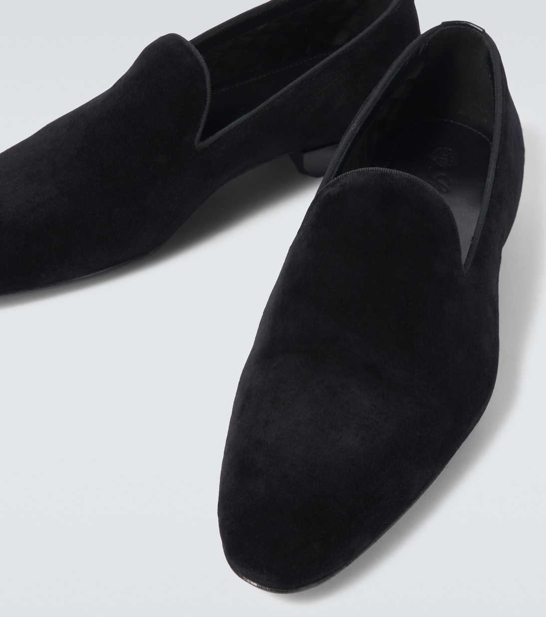Leather-trimmed velvet loafers | Loro Piana