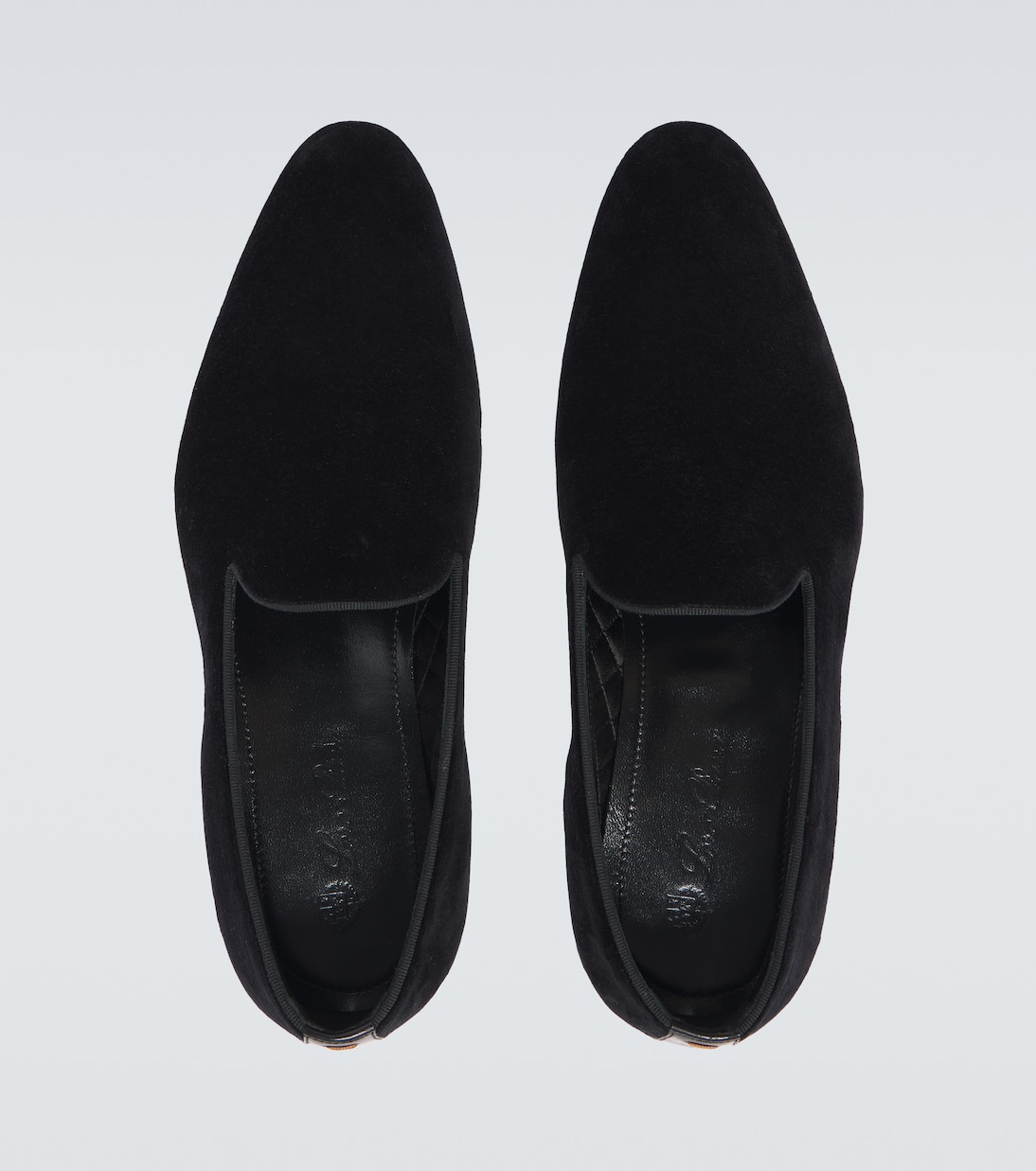 Leather-trimmed velvet loafers | Loro Piana