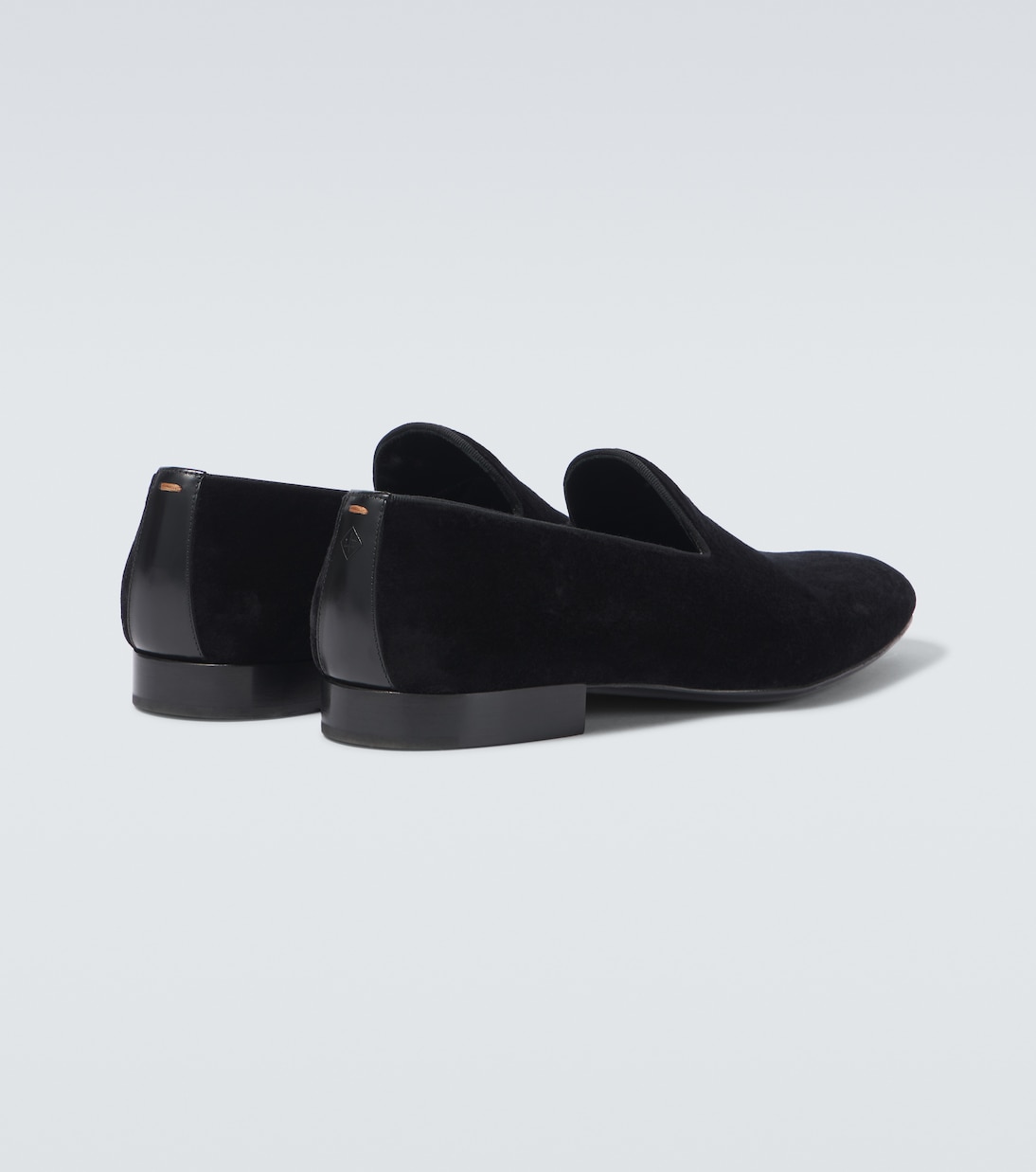 Leather-trimmed velvet loafers | Loro Piana