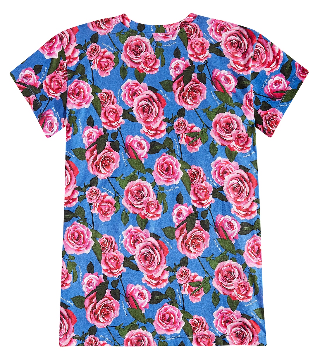 Robe t-shirt en coton à fleurs | Balmain Kids