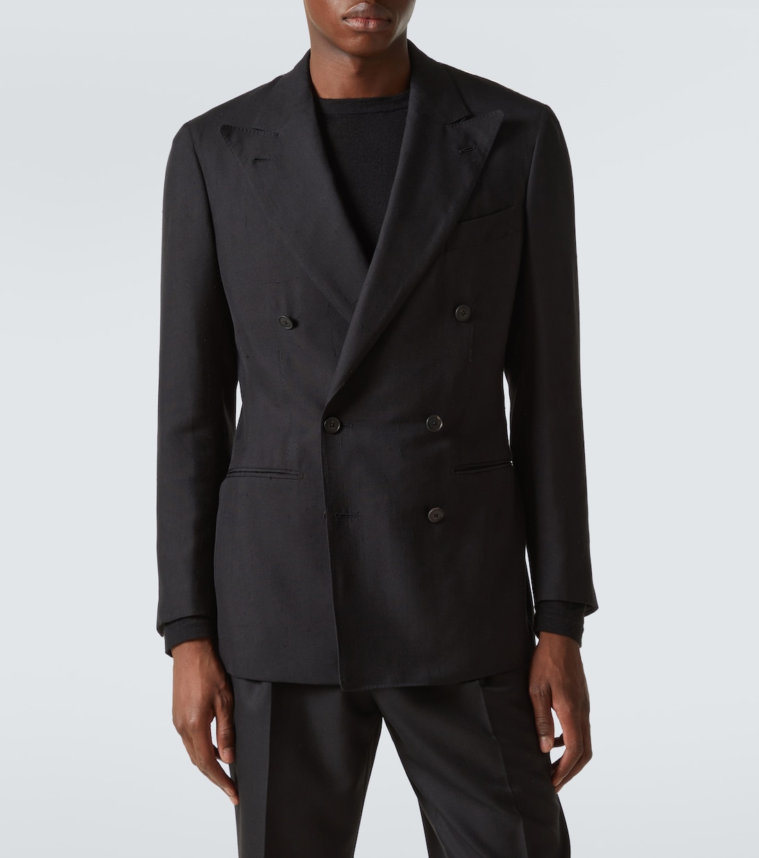 Double-breasted silk blazer | Saman Amel