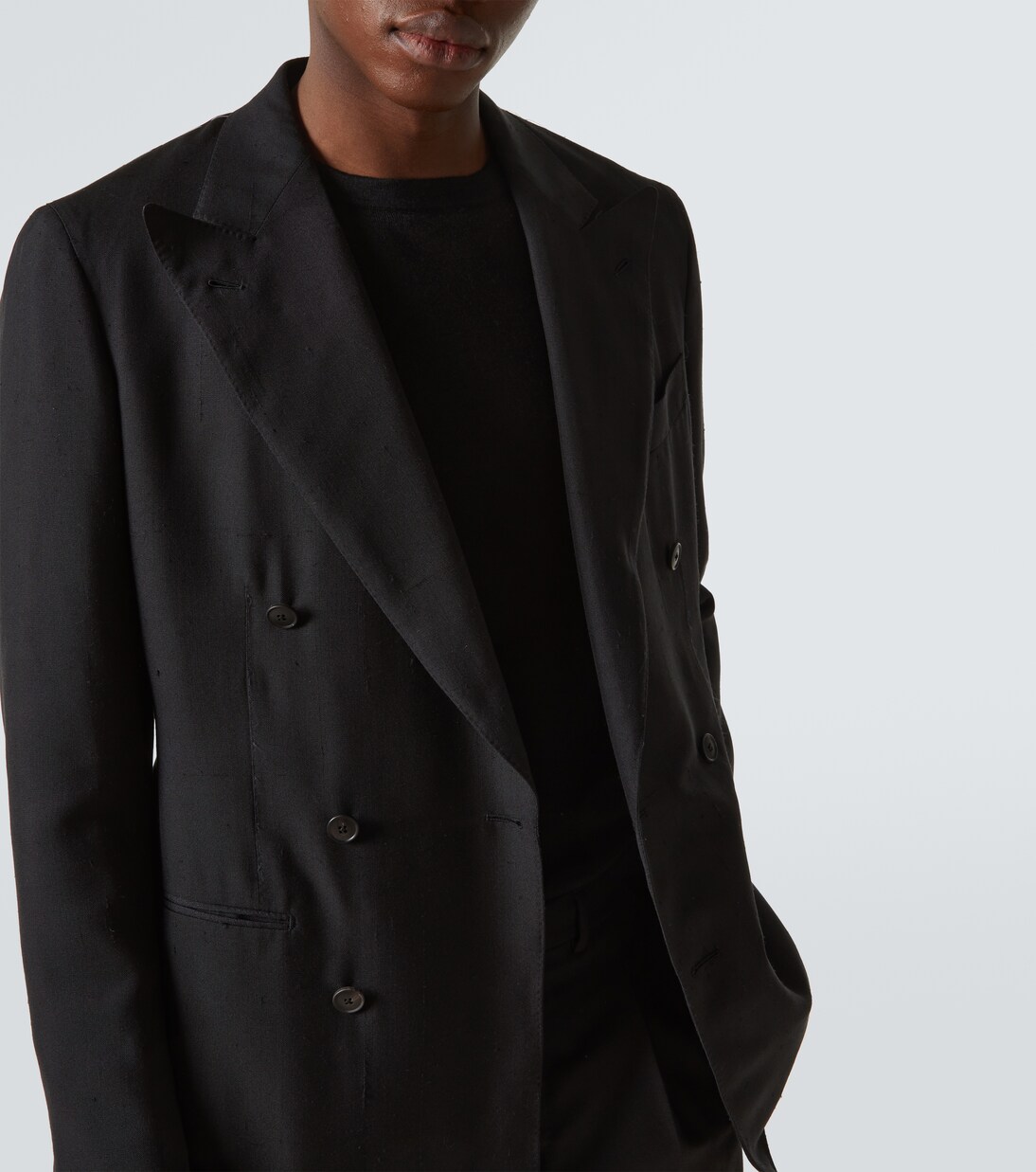 Double-breasted silk blazer | Saman Amel