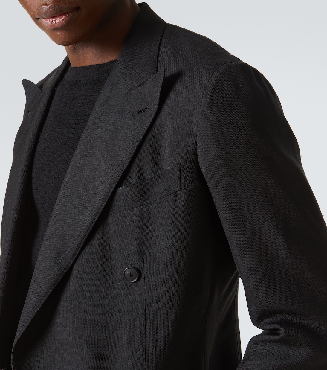 Double-breasted silk blazer | Saman Amel