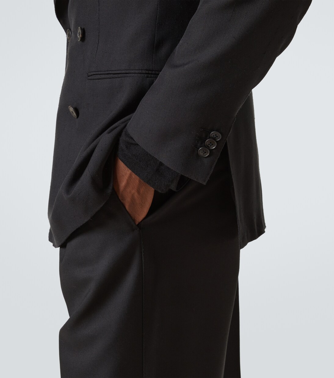 Double-breasted silk blazer | Saman Amel