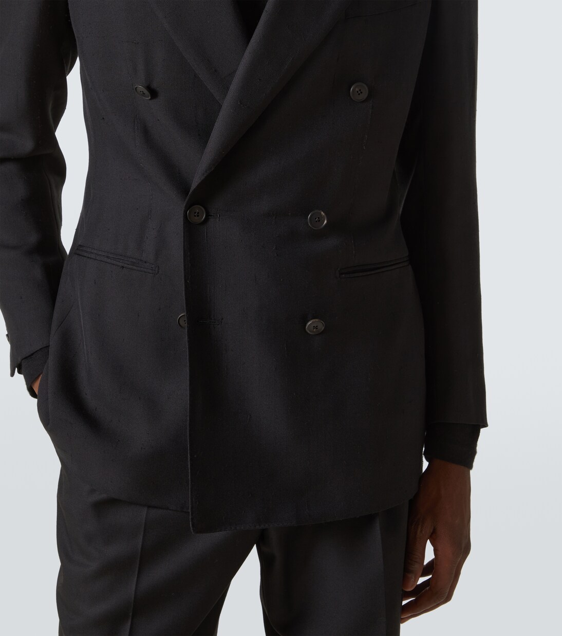 Double-breasted silk blazer | Saman Amel