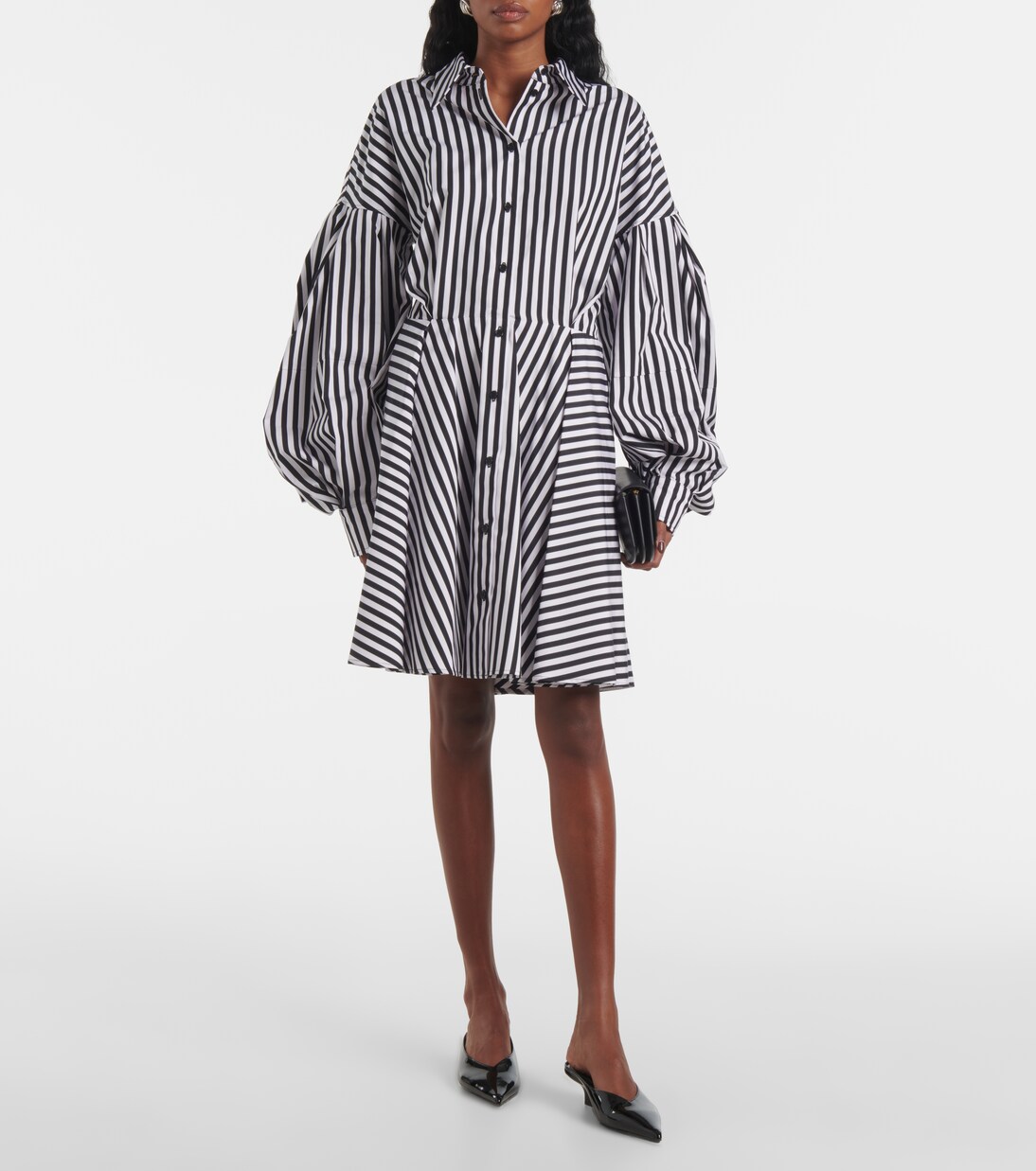 Robe midi rayée en coton | Nina Ricci