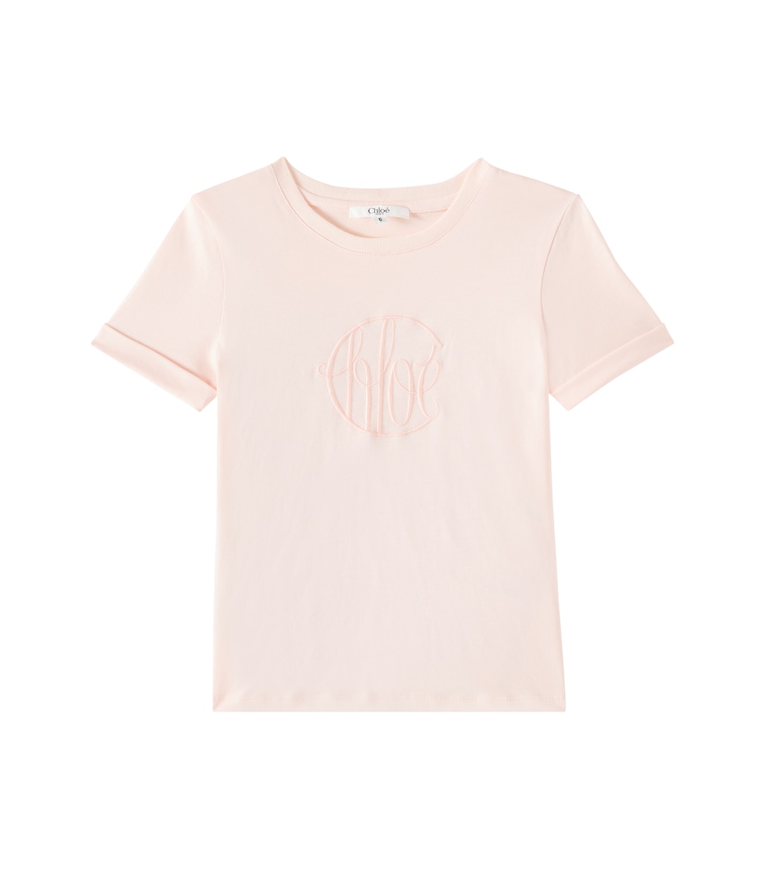 Logo embroidered cotton jersey T-shirt | Chloé Kids