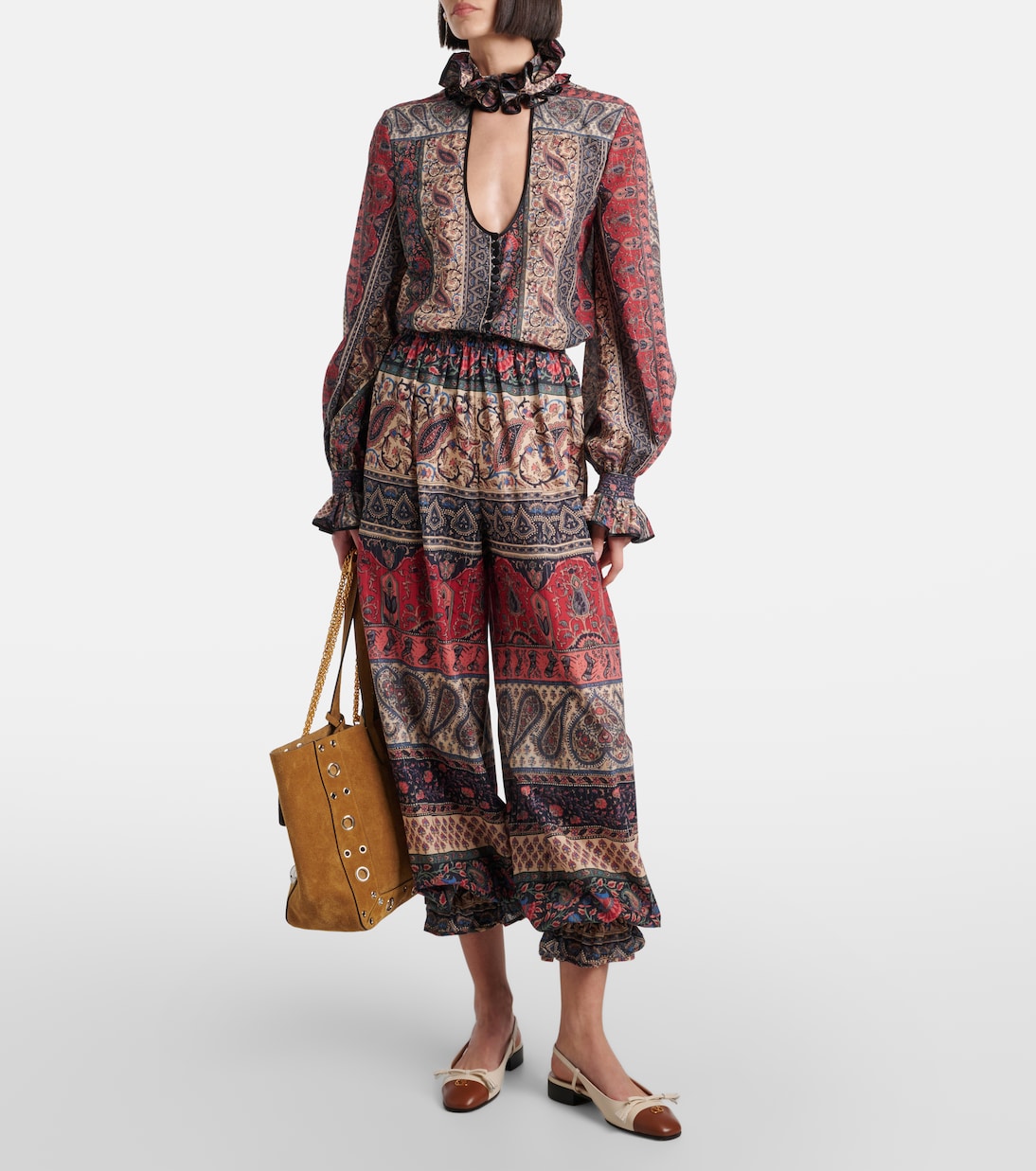 Blusa en muselina de algodón con paisley | Valentino