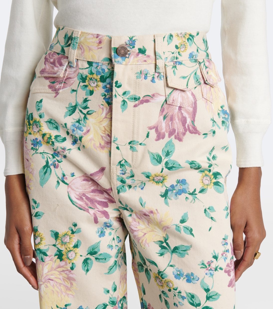 Floral high-rise flared jeans | Chloé