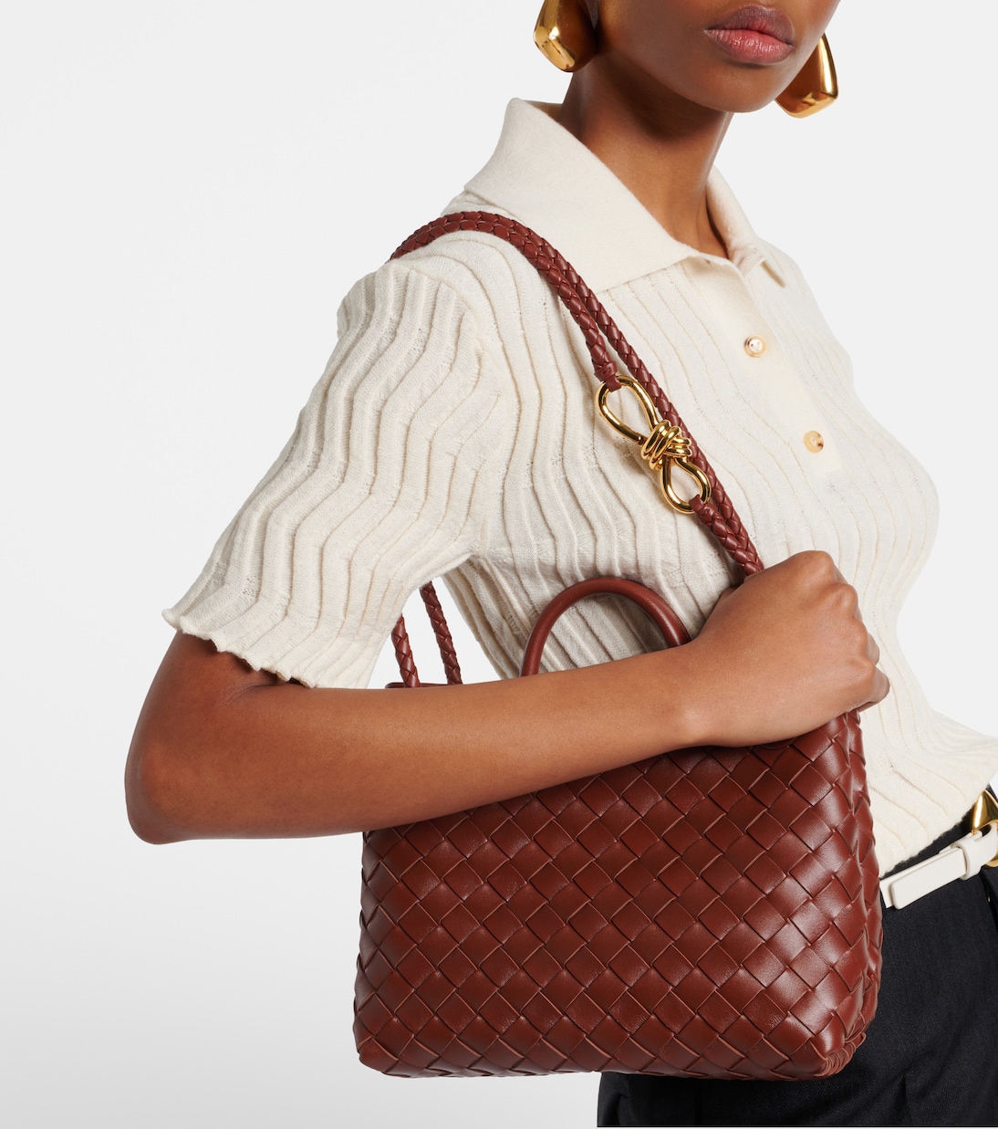 Andiamo Intrecciato Small leather tote bag | Bottega Veneta