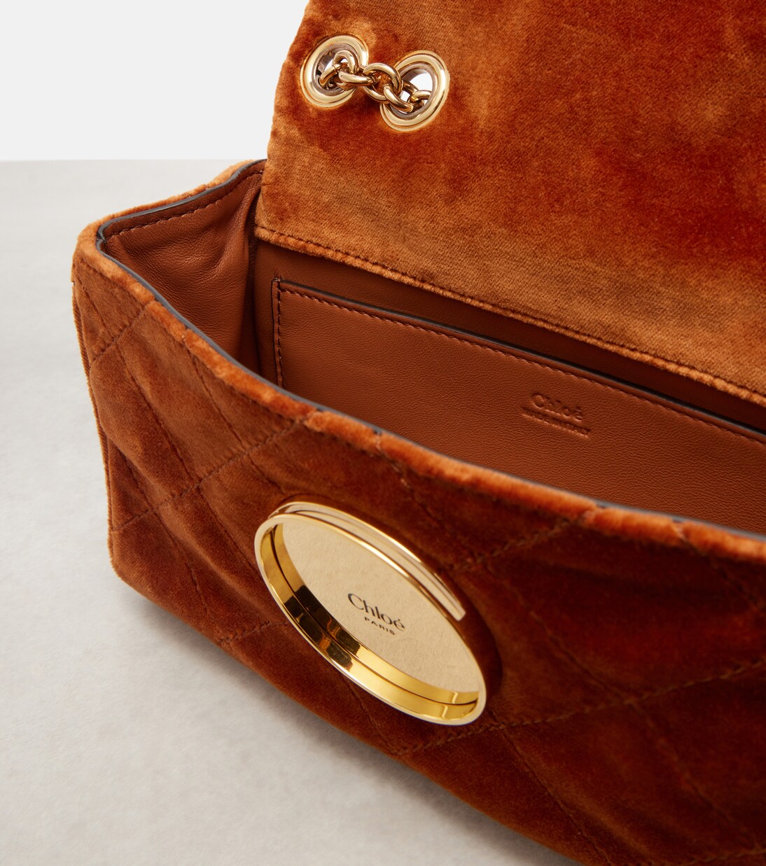 Chloé Heritage Small velvet shoulder bag | Chloé