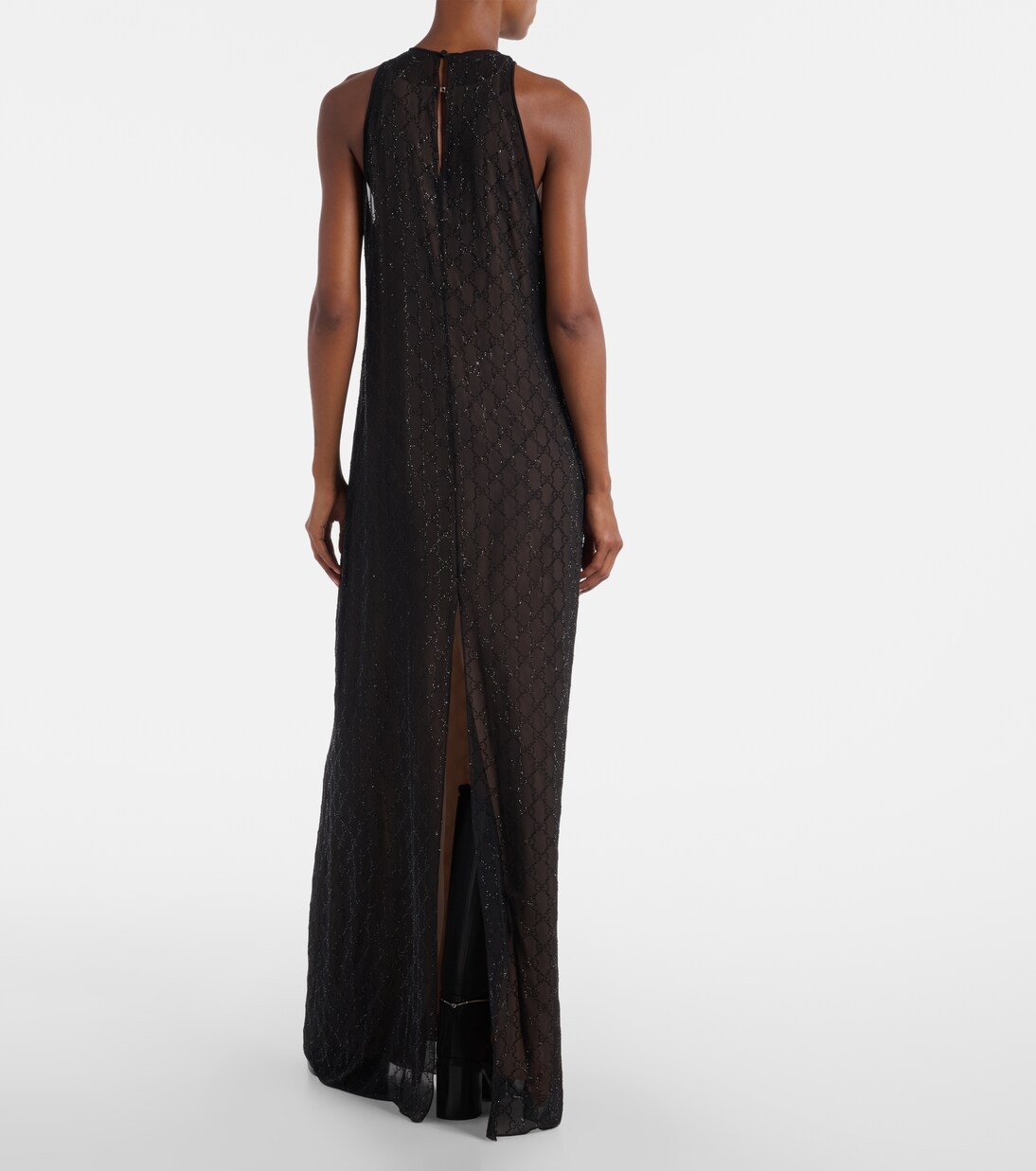 GG embellished silk gown in black - Gucci | Mytheresa