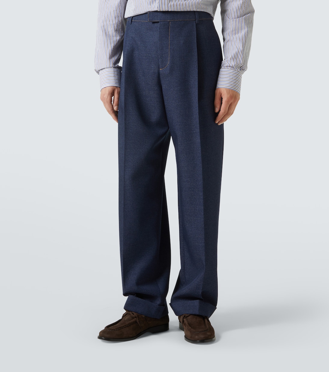 Wool drill wide-leg pants | Bottega Veneta