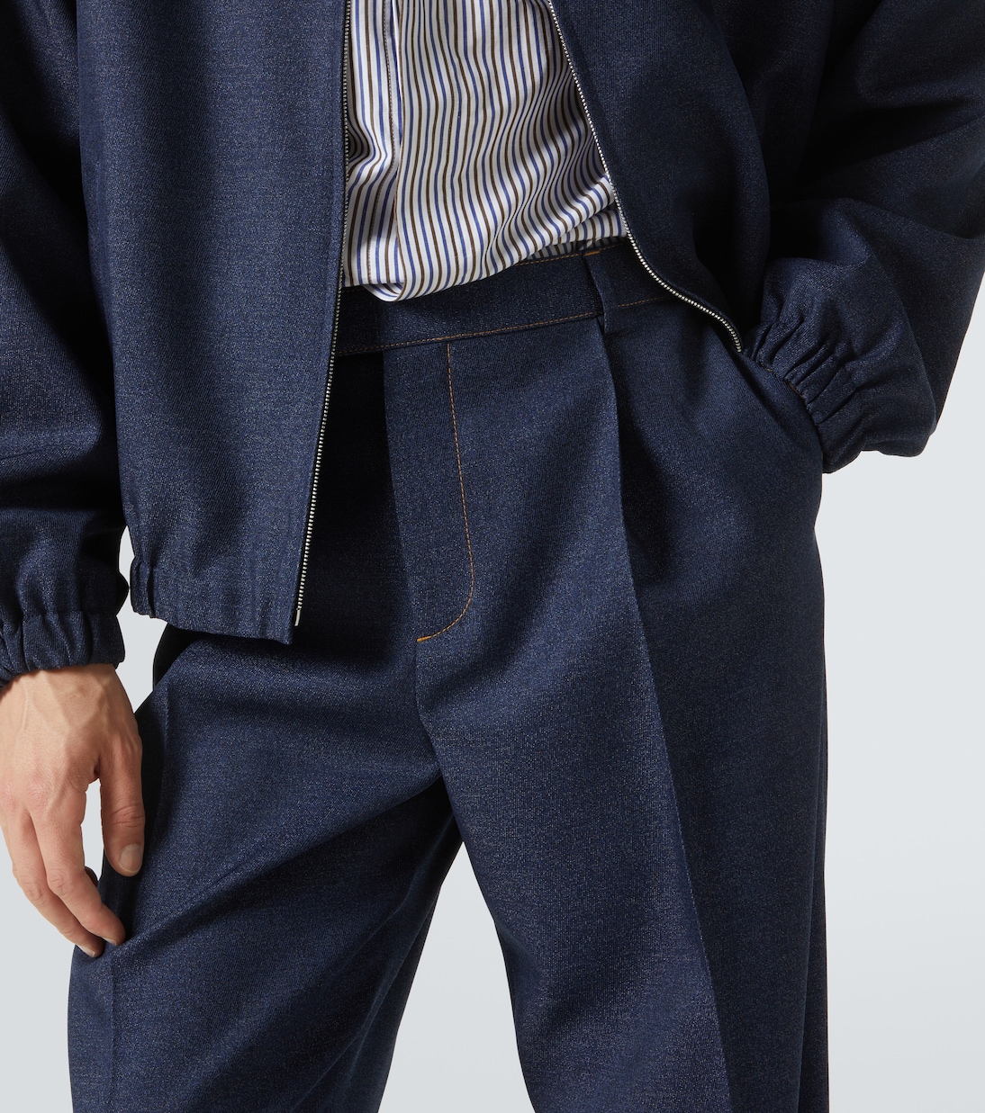 Wool drill wide-leg pants | Bottega Veneta