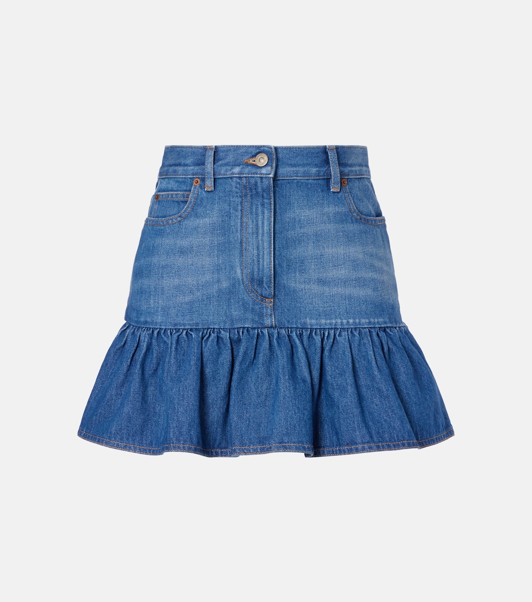 Ruffled denim miniskirt | Valentino
