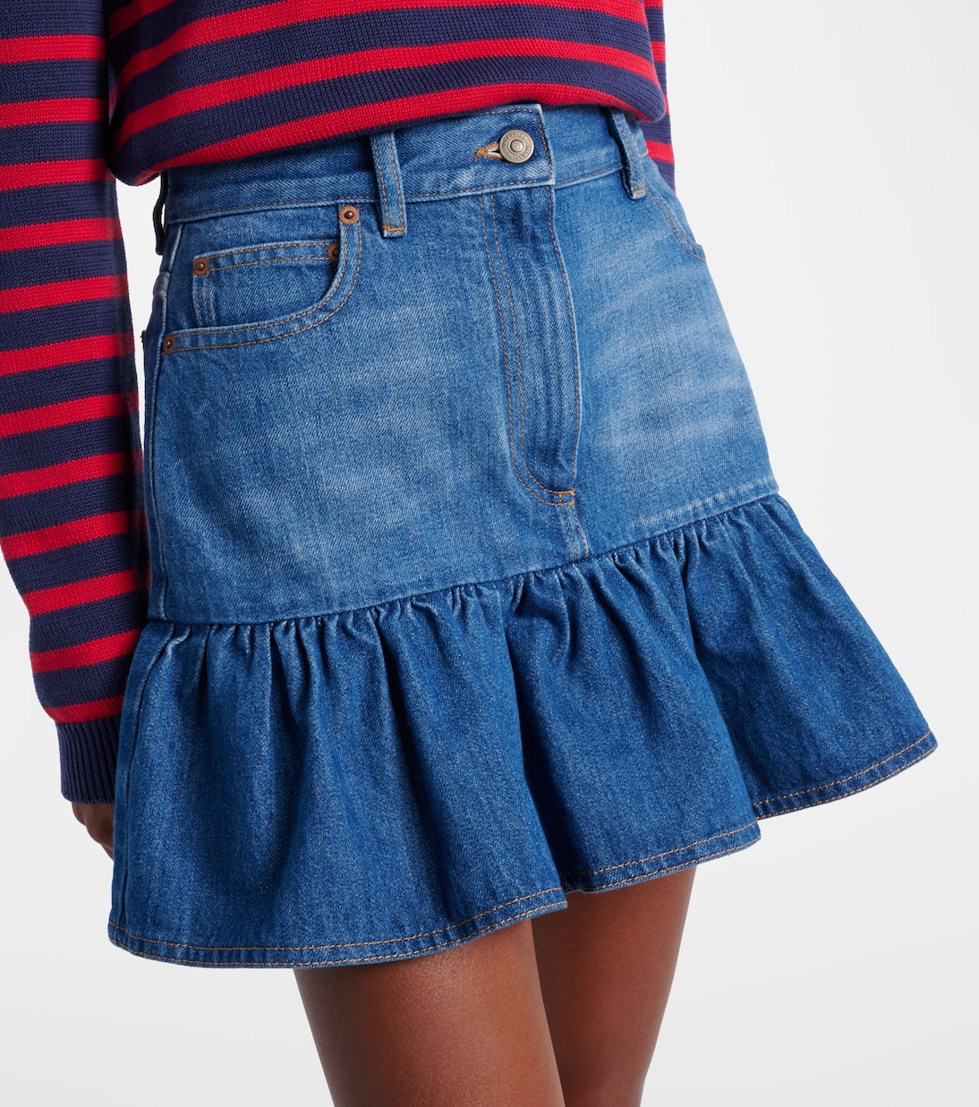 Ruffled denim miniskirt | Valentino