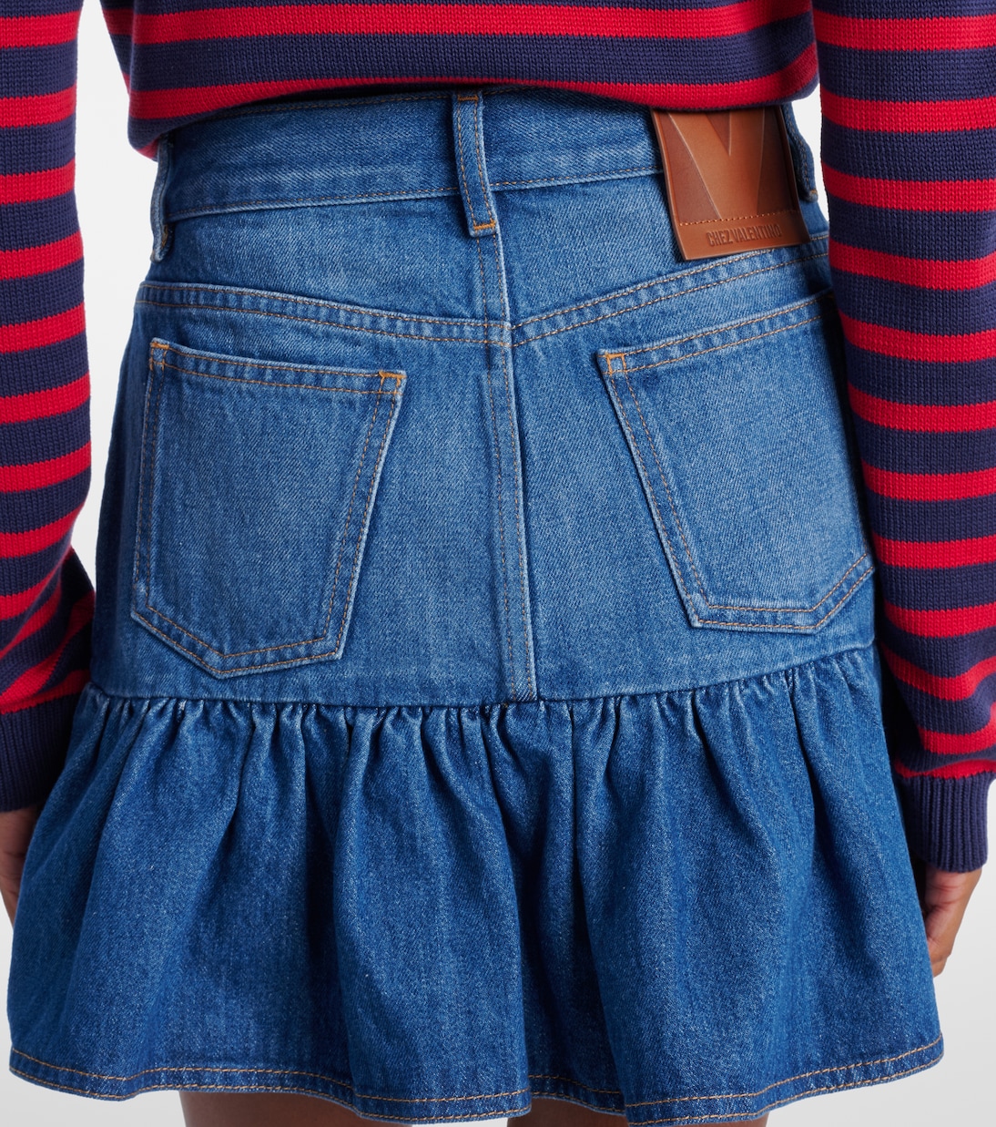 Ruffled denim miniskirt | Valentino