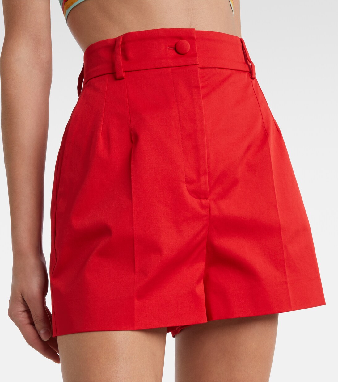 Shorts in misto cotone a vita alta | Dolce&Gabbana