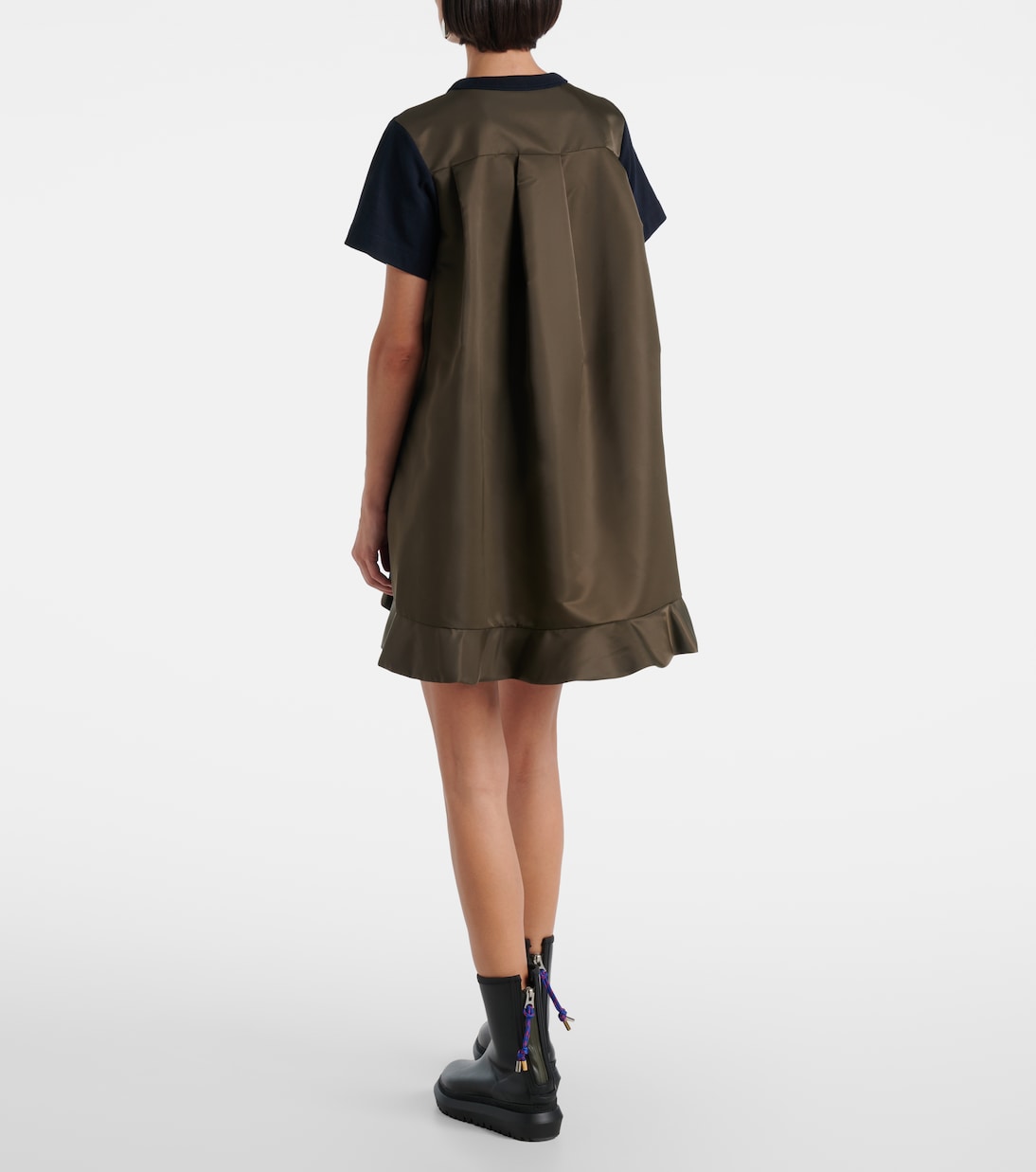Jersey and twill minidress | Sacai