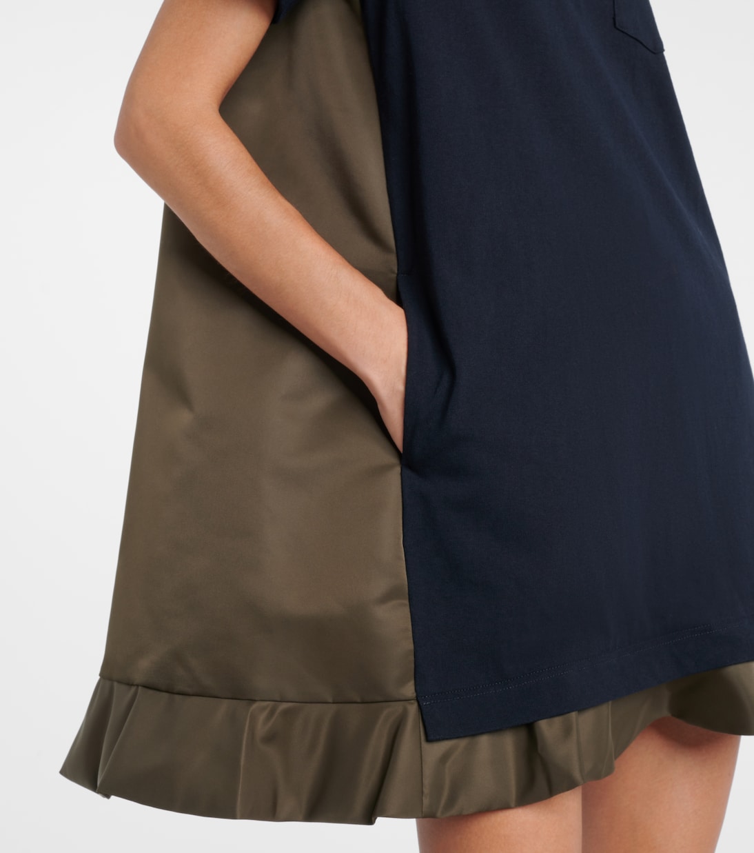 Jersey and twill minidress | Sacai