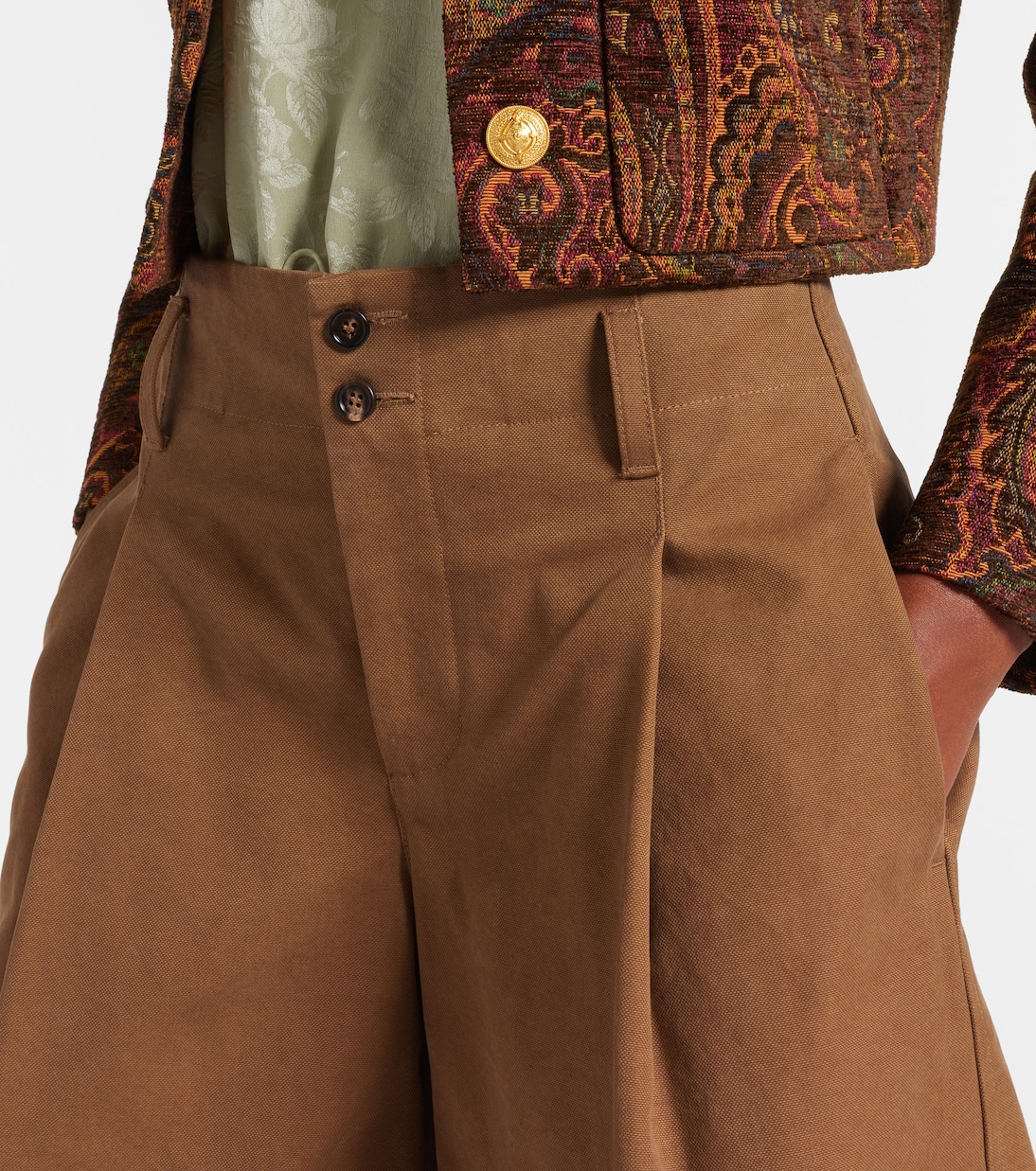 High-rise cotton canvas Bermuda shorts | Chloé