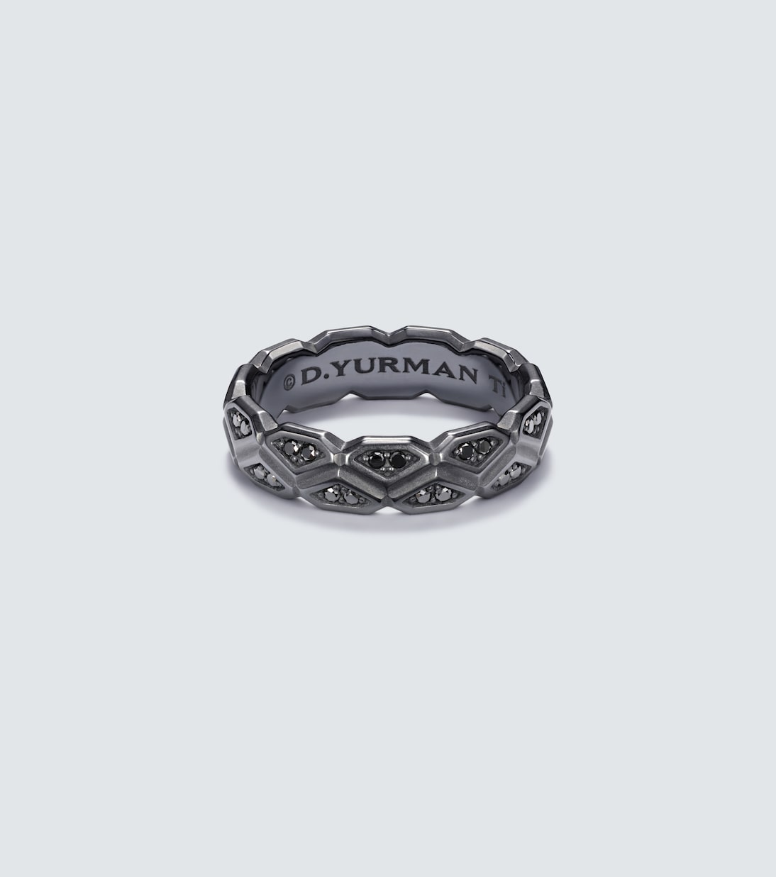 Hex titanium ring with diamonds | David Yurman